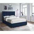 Bowery Hill Contemporary Navy Linen Textured Fabric Queen Bed