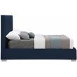 Bowery Hill Contemporary Navy Linen Textured Fabric Queen Bed