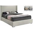 Bowery Hill Contemporary Beige Linen Textured Fabric Full Bed
