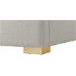Bowery Hill Contemporary Beige Linen Textured Fabric Full Bed
