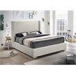 Bowery Hill Contemporary Beige Linen Textured Fabric Full Bed
