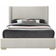 Bowery Hill Contemporary Beige Linen Textured Fabric Full Bed