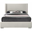 Bowery Hill Contemporary Beige Linen Textured Fabric Full Bed