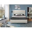 Bowery Hill Contemporary Beige Linen Textured Fabric Full Bed