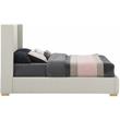 Bowery Hill Contemporary Beige Linen Textured Fabric Full Bed