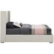 Bowery Hill Contemporary Beige Linen Textured Fabric Full Bed
