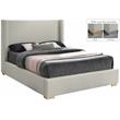 Bowery Hill Contemporary Beige Linen Textured Fabric Full Bed