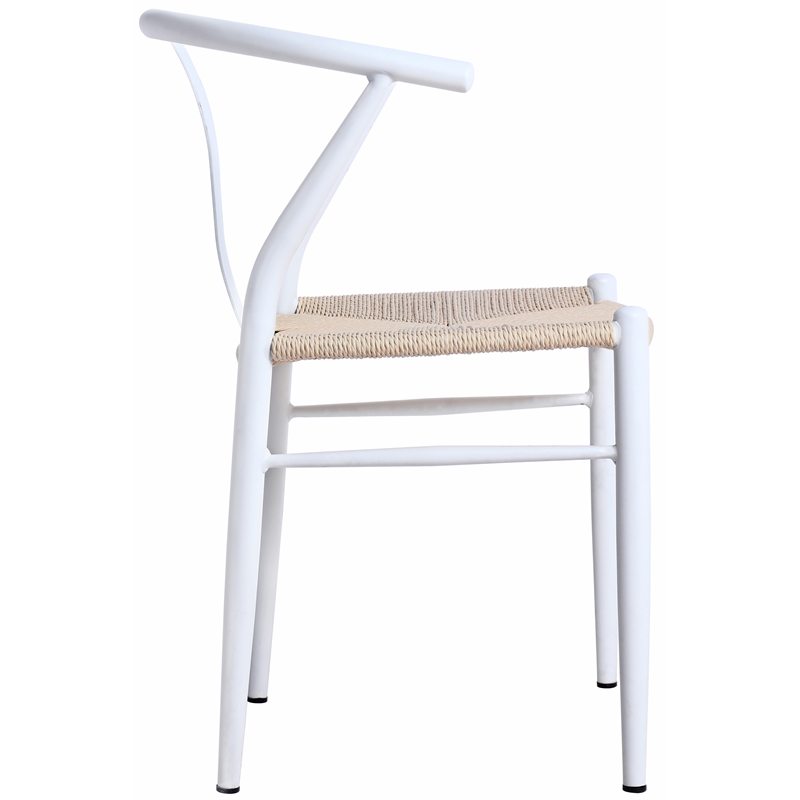 Bowery Hill Contemporary Textured Beige Hand Woven Rope Dining Chair