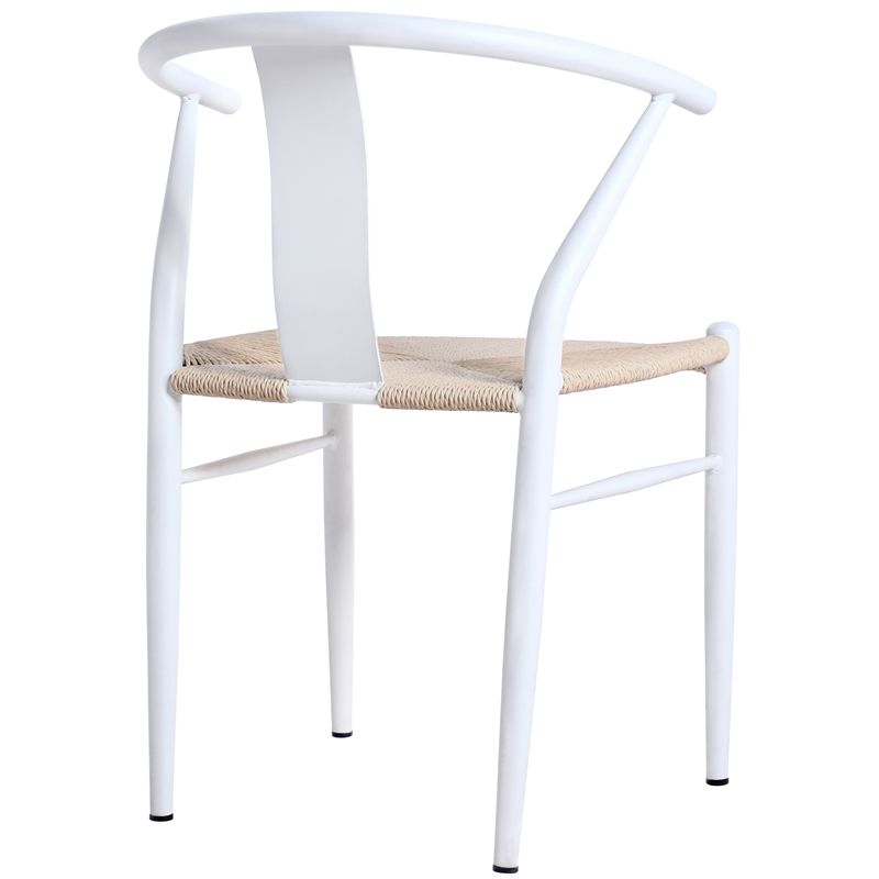 Bowery Hill Contemporary Textured Beige Hand Woven Rope Dining Chair
