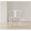 Bowery Hill Contemporary Textured Beige Hand Woven Rope Dining Chair