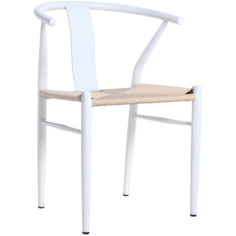 Bowery Hill Contemporary Textured Beige Hand Woven Rope Dining Chair