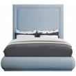 Bowery Hill Contemporary Light Blue Linen Textured Fabric King Bed