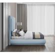 Bowery Hill Contemporary Light Blue Linen Textured Fabric King Bed