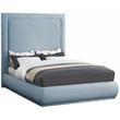 Bowery Hill Contemporary Light Blue Linen Textured Fabric King Bed
