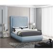 Bowery Hill Contemporary Light Blue Linen Textured Fabric Queen Bed