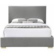 Bowery Hill Contemporary Grey Linen Textured Fabric Full Bed