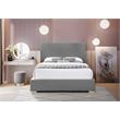 Bowery Hill Contemporary Grey Linen Textured Fabric Full Bed