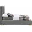 Bowery Hill Contemporary Grey Linen Textured Fabric Full Bed