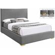 Bowery Hill Contemporary Grey Linen Textured Fabric Full Bed
