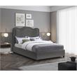 Bowery Hill Contemporary Grey Linen Textured Fabric Full Bed