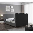 Bowery Hill Contemporary Grey Linen Textured Fabric Full Bed
