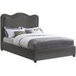 Bowery Hill Contemporary Grey Linen Textured Fabric Full Bed