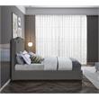 Bowery Hill Contemporary Grey Linen Textured Fabric Queen Bed