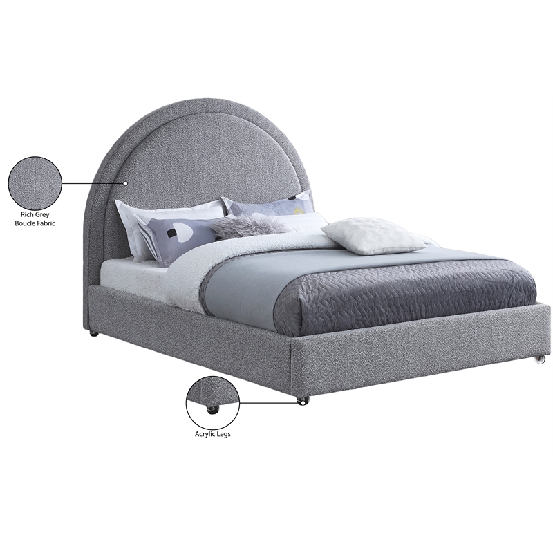 Bowery Hill Modern / Contemporary Rich Grey Durable Fabric King Bed