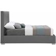 Bowery Hill Contemporary Grey Linen Textured Fabric Full Bed