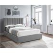Bowery Hill Contemporary Grey Linen Textured Fabric Queen Bed