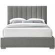Bowery Hill Contemporary Grey Linen Textured Fabric Queen Bed