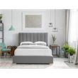 Bowery Hill Contemporary Grey Linen Textured Fabric Queen Bed