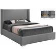 Bowery Hill Contemporary Grey Linen Textured Fabric Full Bed