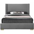 Bowery Hill Contemporary Grey Linen Textured Fabric Full Bed