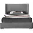 Bowery Hill Contemporary Grey Linen Textured Fabric Full Bed