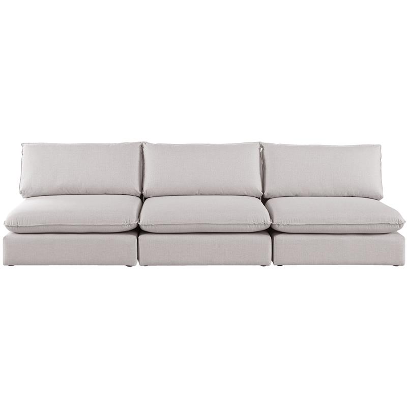 Bowery Hill Contemporary Upholstered Beige Durable Linen Textured Modular Sofa