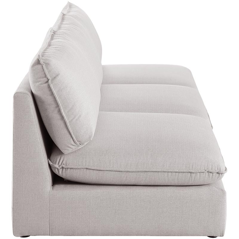 Bowery Hill Contemporary Upholstered Beige Durable Linen Textured Modular Sofa