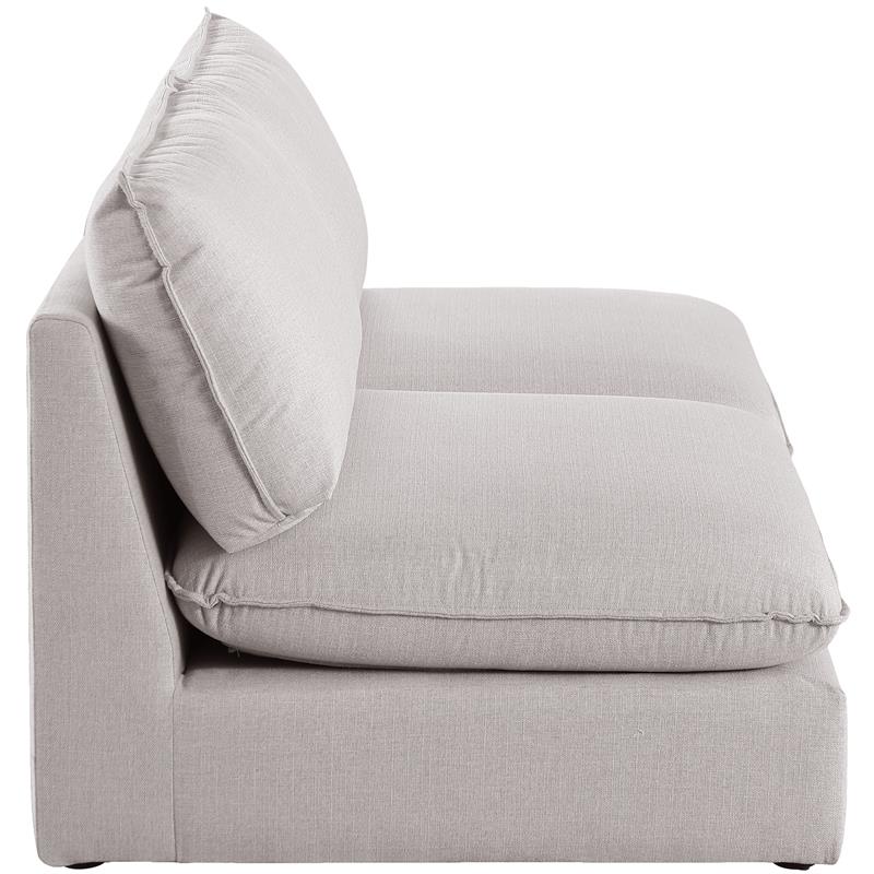 Bowery Hill Contemporary Upholstered Beige Durable Linen Textured Modular Sofa