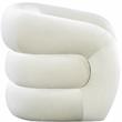 Bowery Hill Contemporary Deep Channel Tufted Soft Cream Velvet Accent Chair