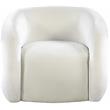 Bowery Hill Contemporary Deep Channel Tufted Soft Cream Velvet Accent Chair