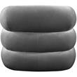 Bowery Hill Contemporary Deep Channel Tufted Soft Grey Velvet Accent Chair