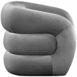 Bowery Hill Contemporary Deep Channel Tufted Soft Grey Velvet Accent Chair