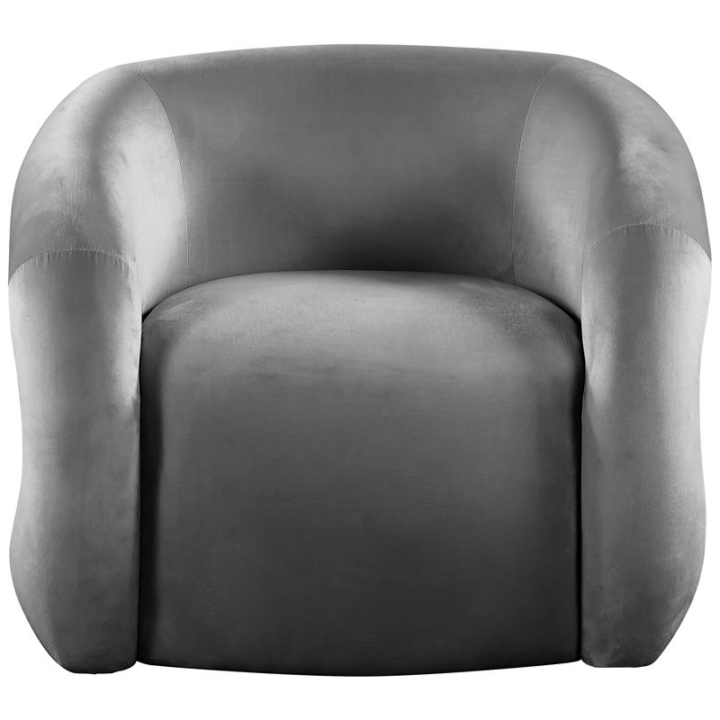 Bowery Hill Contemporary Deep Channel Tufted Soft Grey Velvet Accent Chair