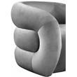 Bowery Hill Contemporary Deep Channel Tufted Soft Grey Velvet Accent Chair