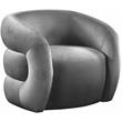 Bowery Hill Contemporary Deep Channel Tufted Soft Grey Velvet Accent Chair
