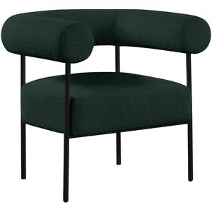 Bowery Hill Contemporary Rich Green Boucle Fabric Accent Chair