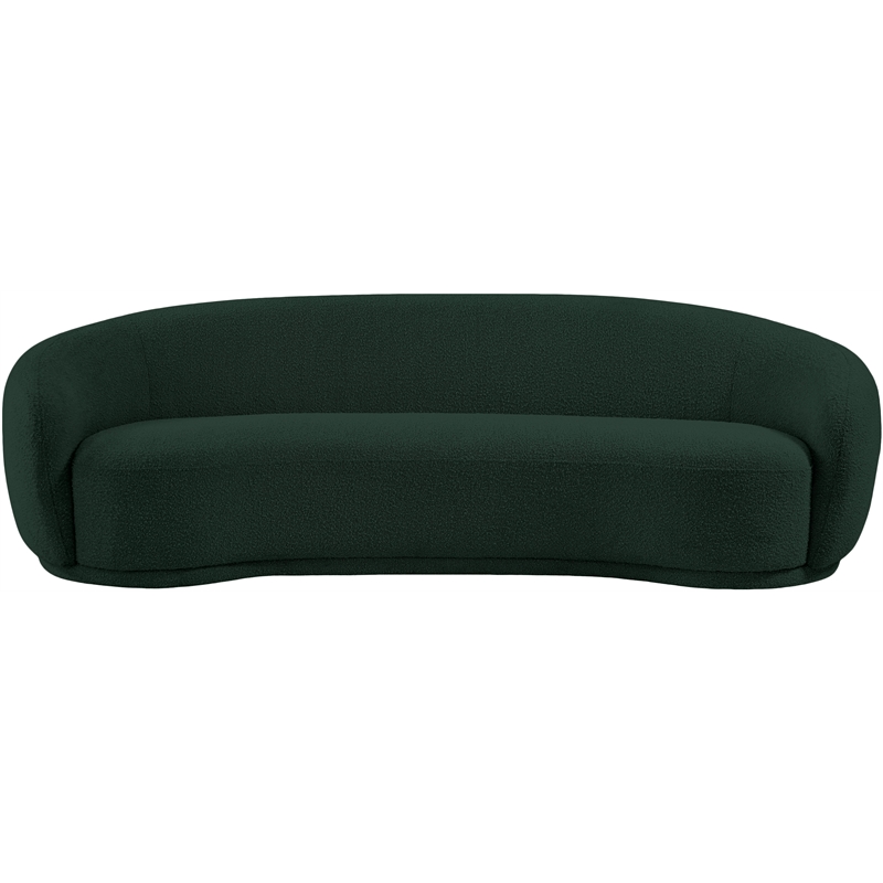 Bowery Hill Contemporary Rich Green Boucle Durable Fabric Sofa