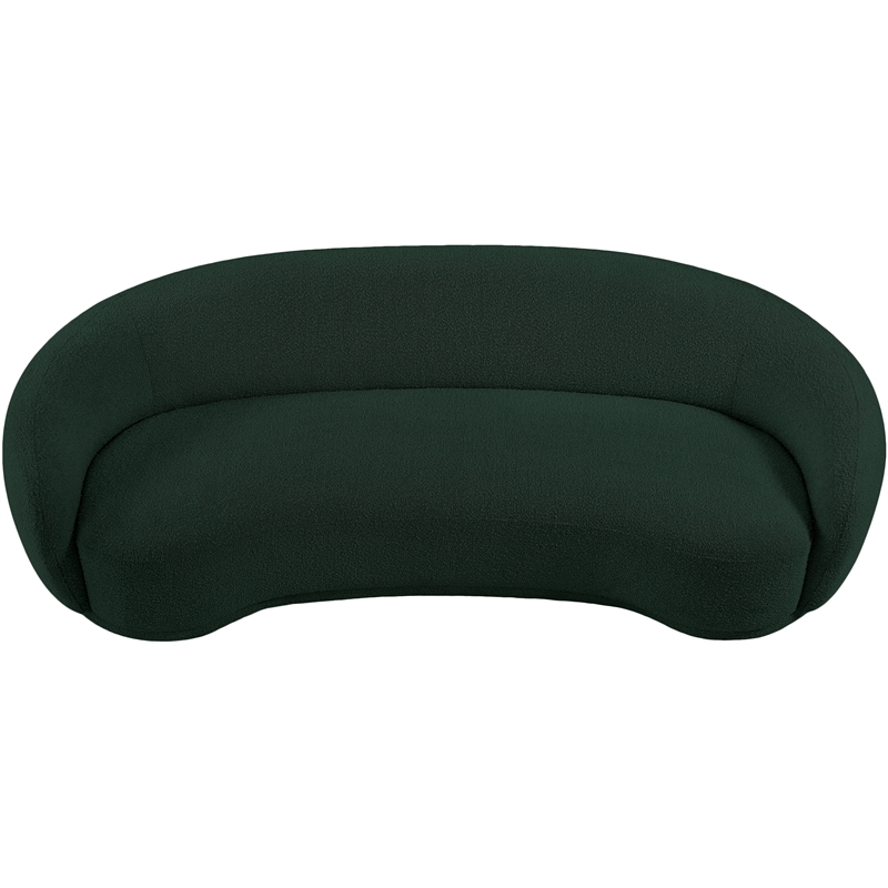 Bowery Hill Contemporary Rich Green Boucle Durable Fabric Sofa