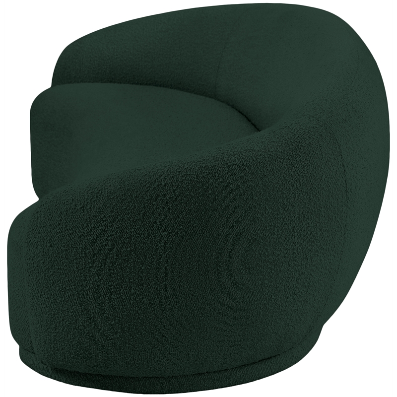 Bowery Hill Contemporary Rich Green Boucle Durable Fabric Sofa