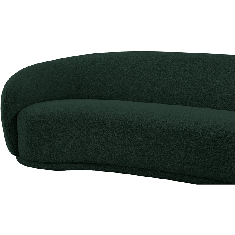 Bowery Hill Contemporary Rich Green Boucle Durable Fabric Sofa